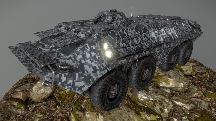 BTR70 Urban Camo 3D Model