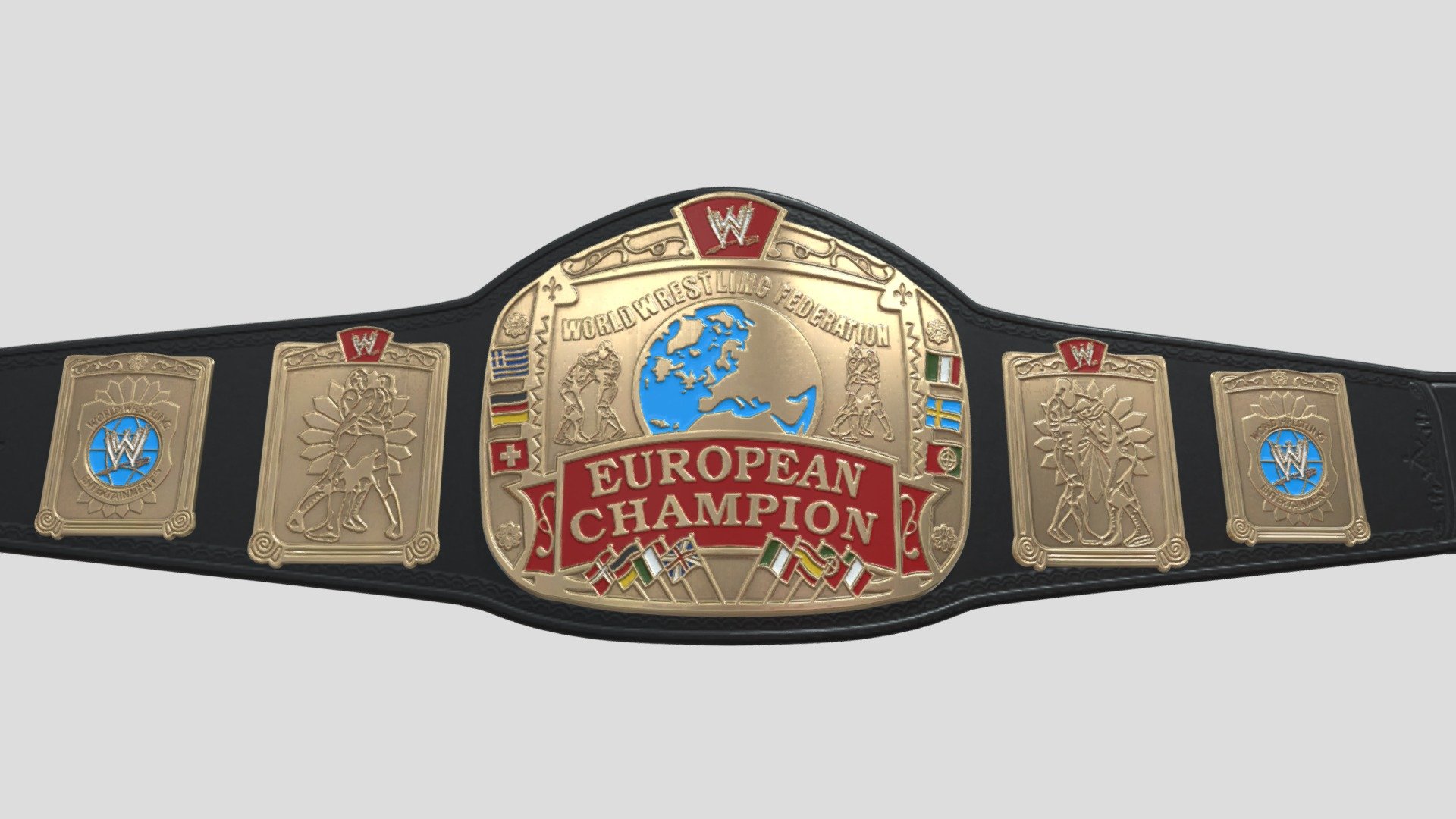 WWE - WWF EUROPEAN CHAMPION BELT - Download Free 3D model by ...