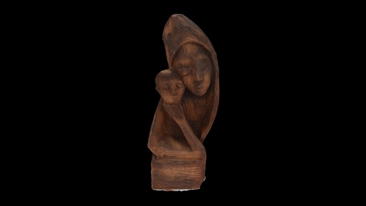 Statuette en bois 3D Model