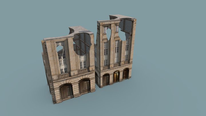 3D Destroyed Buildings. 3D Model