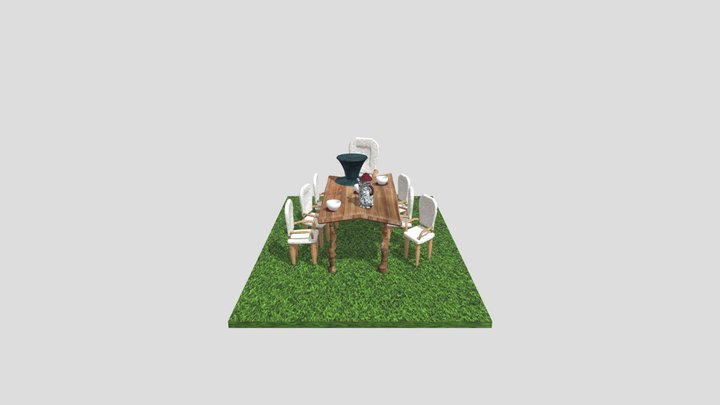 3D Alice in Wonderland Diorama 3D Model