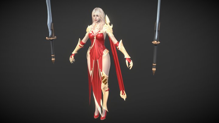 HIT2 Female swordsman 3D Model