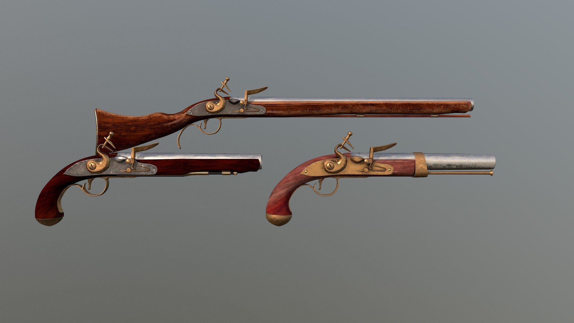 Flintlock Arsenal - Buy Royalty Free 3D model by Kendrick Russell ...