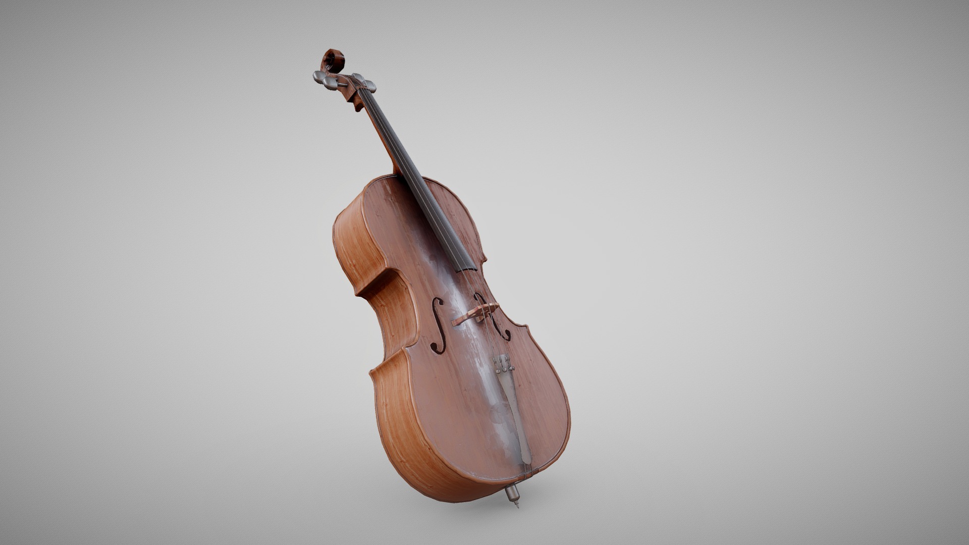3D model Cello - This is a 3D model of the Cello. The 3D model is about a wooden violin on a white background.