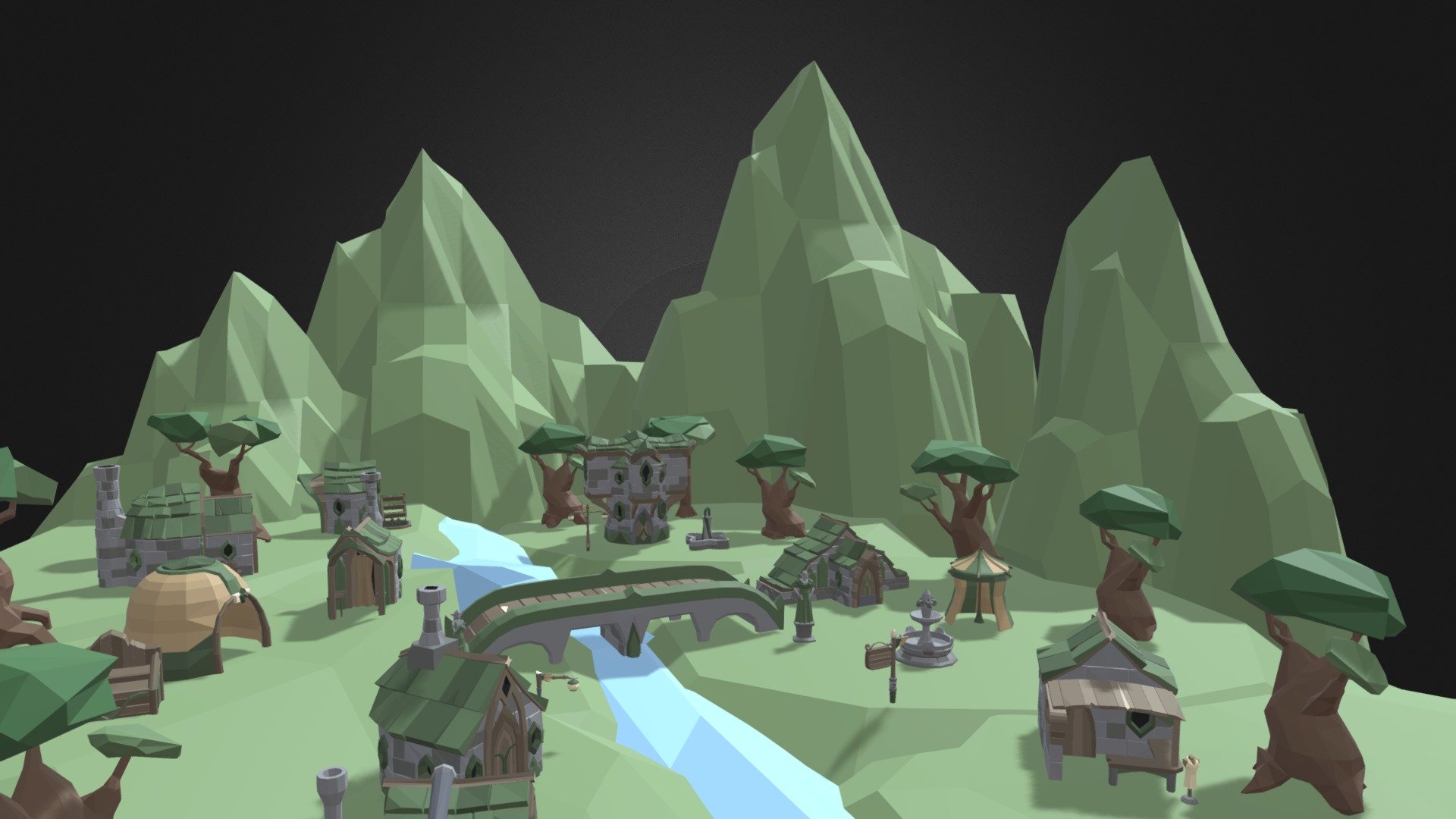 Elf House 3D Low Poly Pack - 3D model by craftpix_net [bfc43e6] - Sketchfab