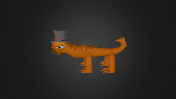 Lizard With Hat 3D Model