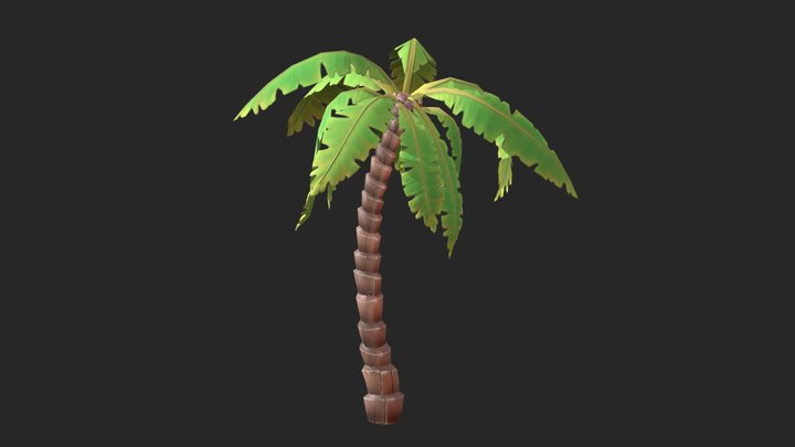 Cartoon Palm Tree 3D Model