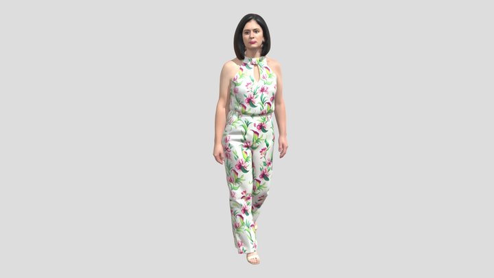 Pink Lily Floral Jumpsuit – Modelo 3D gratuito STL