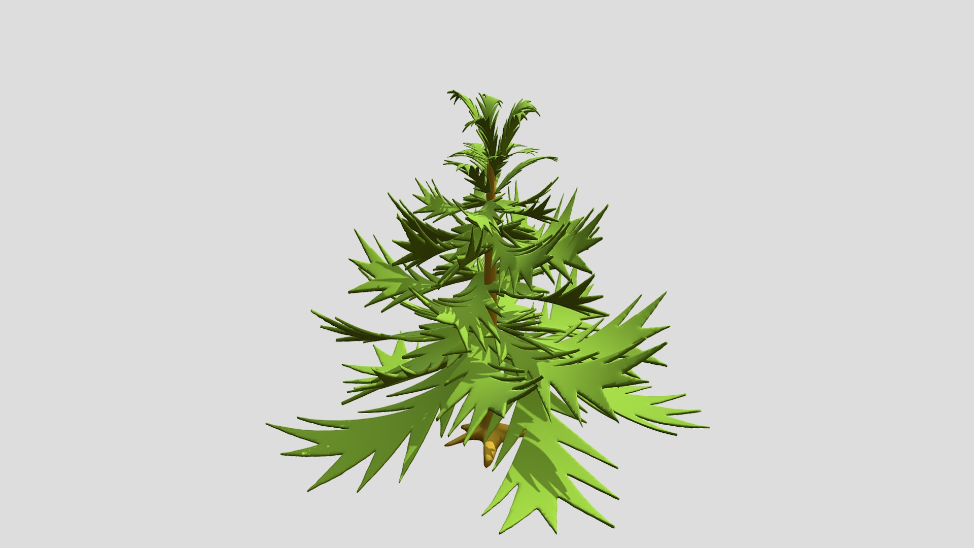 3D model Pine - This is a 3D model of the Pine. The 3D model is about a green plant with leaves.