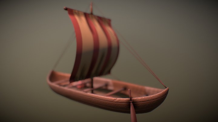 Viking Knarr Boat Stylized 3D Model 3D Model