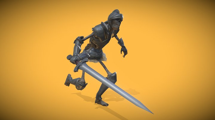 Skeleton Zombie Soldier 4 3D Model