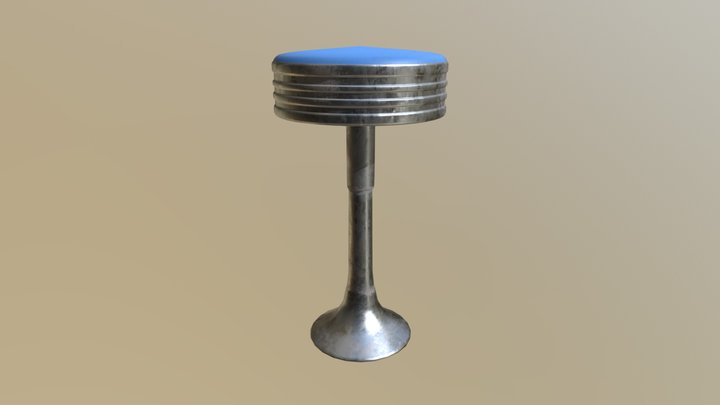 Diner Stool (Textured) 3D Model