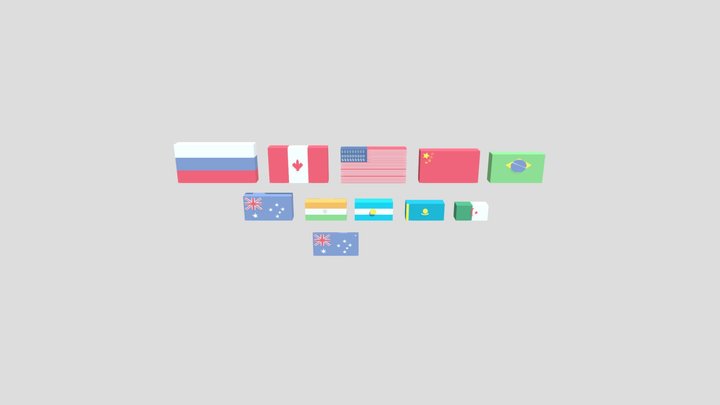 Флаги стран на Тинкеркаде – Kostenloses 3D-Modell STL