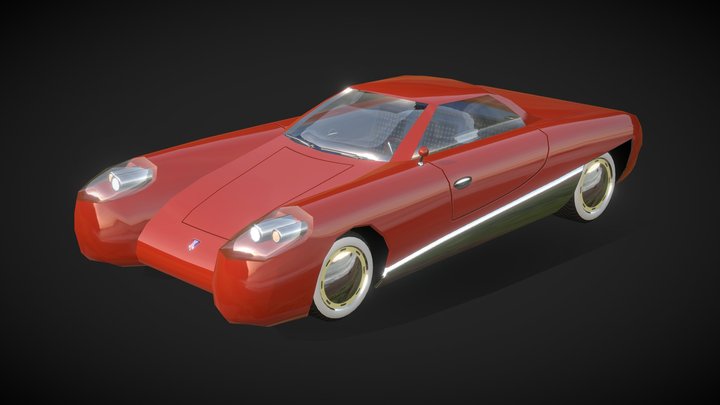 Art-Deco Retrofuturism Sci-Fi Sport Car 3D Model