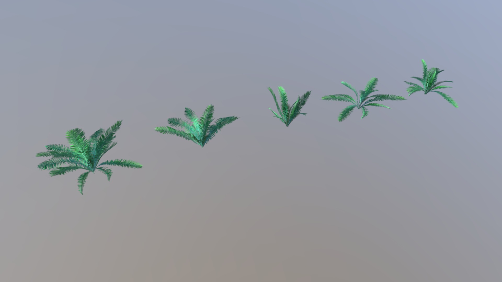 3D model Fern Pack - This is a 3D model of the Fern Pack. The 3D model is about a group of green leaves.