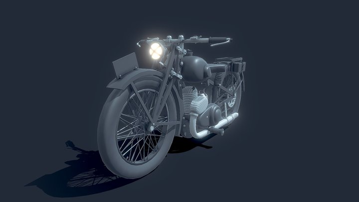 Retry Shape Analysis Motorcycle Detail 3D Model