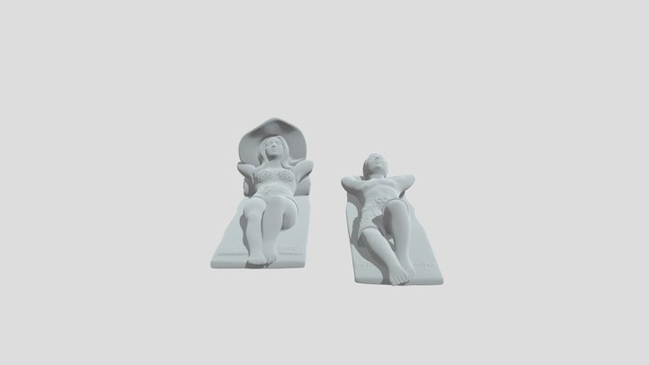 Miniature Sunbathers 3D Model