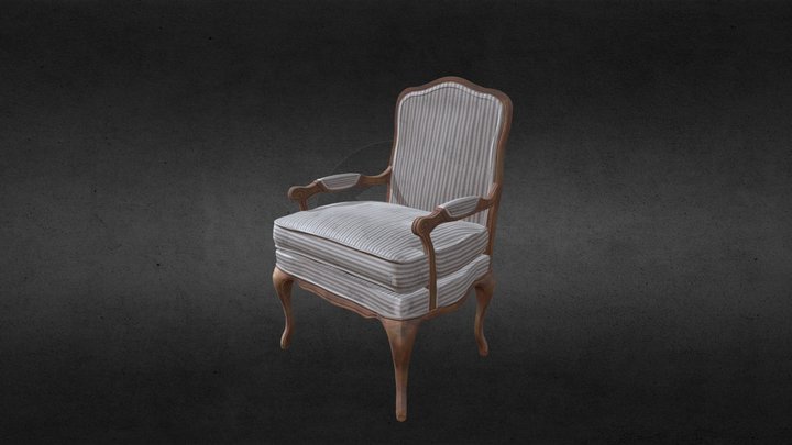 French Arm Chair Sketch Fab02 3D Model