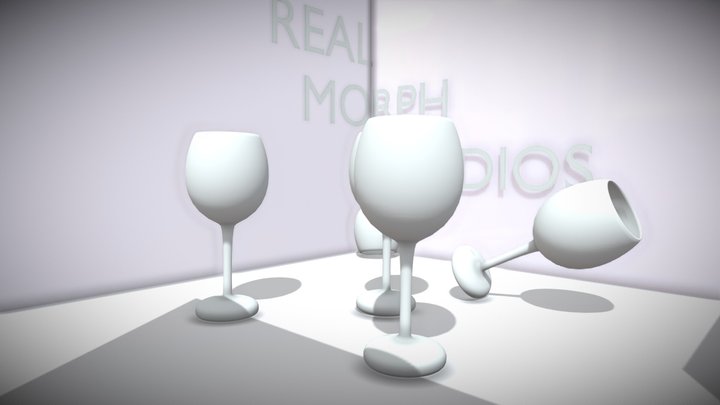 3D Glassware Showcase 3D Model