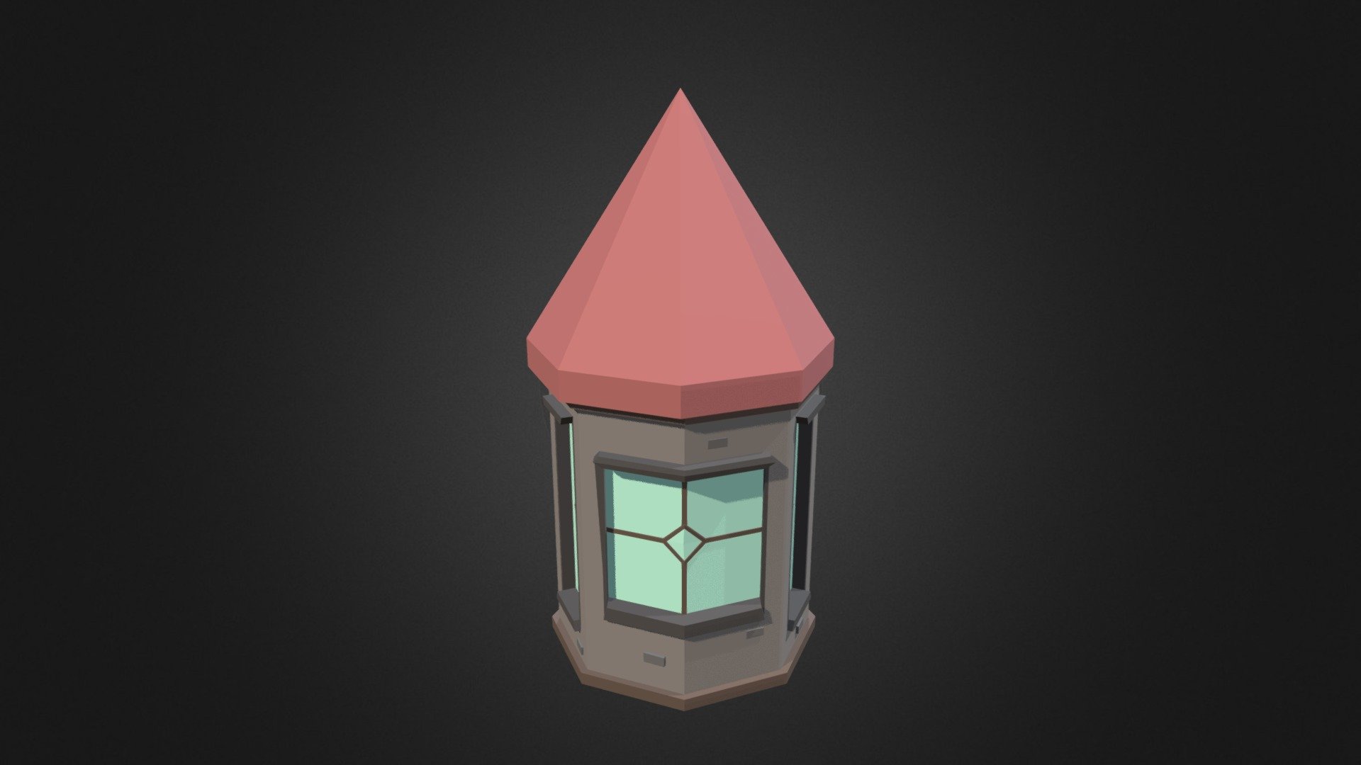 Cylindrical Base With Roof