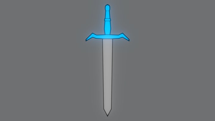 Cartoon Outline sword 3D Model
