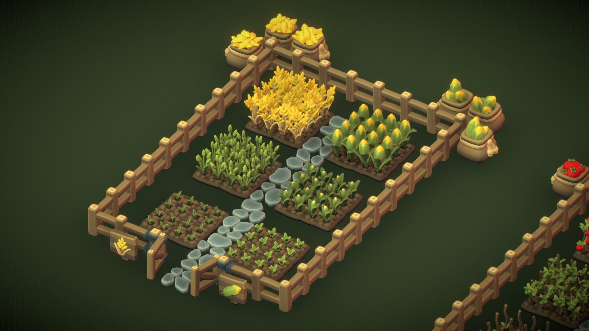 Cube World Farming Set Proto Series Buy Royalty Free 3d Model By