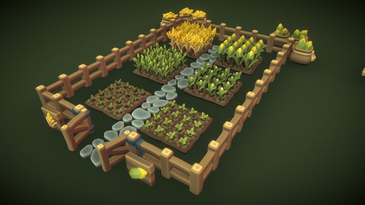 Cube World Farming Set - Proto Series 3D Model
