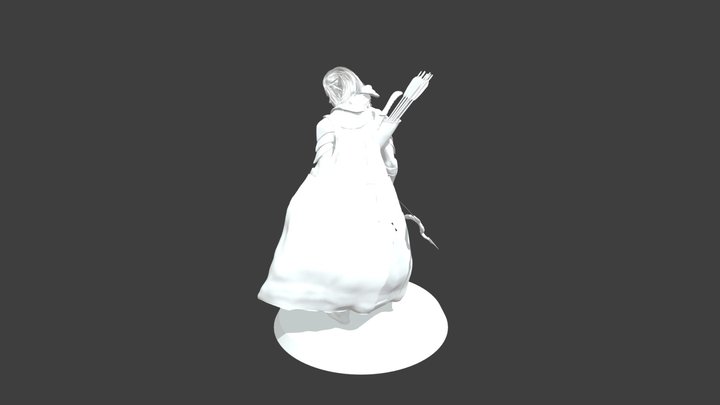 Elf Female Brick Archer 3D Model