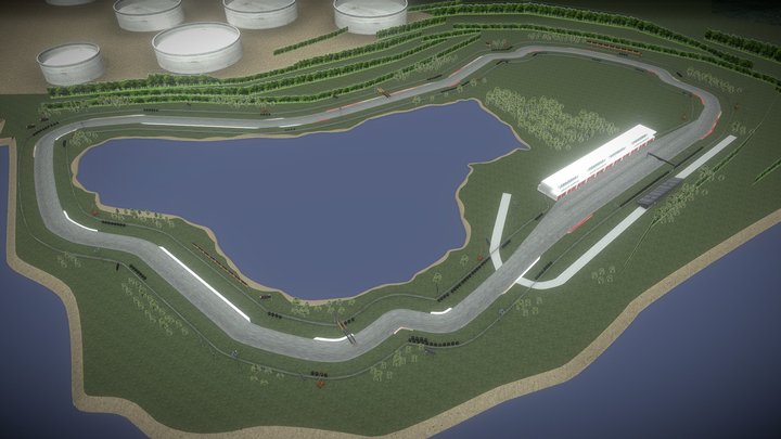 Race Track - Korfez Circuit Racing Track VR AR 3D Model