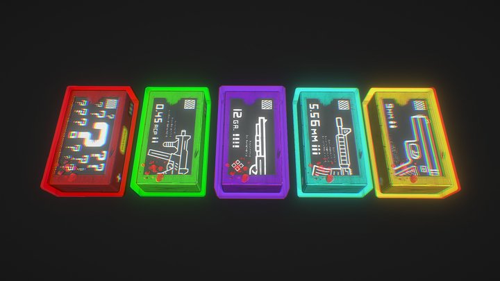 Ammo Boxes [ toon - style ] 3D Model