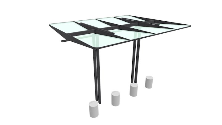 Steel and Glass Shelter 3D Model