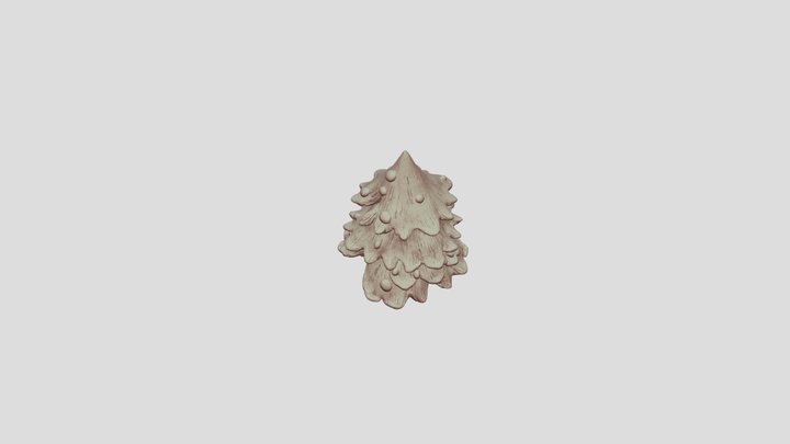 Golden Holiday Tree 3D Model
