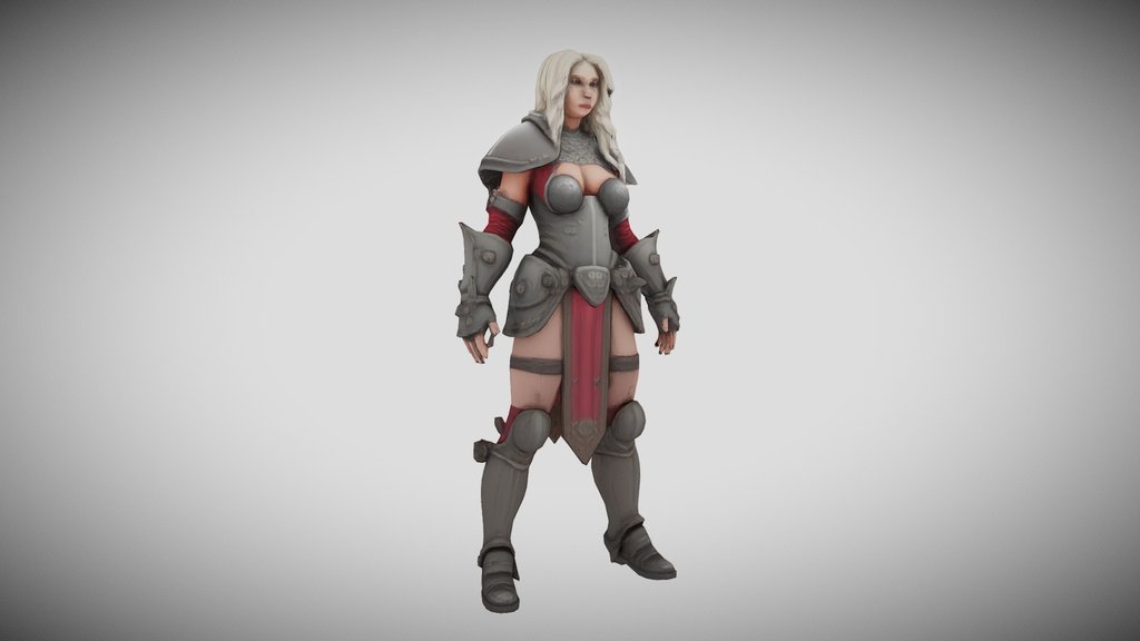 Blonde Paladin In Red