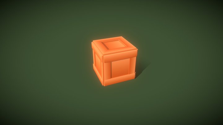 Low Poly Simple Crate 3D Model