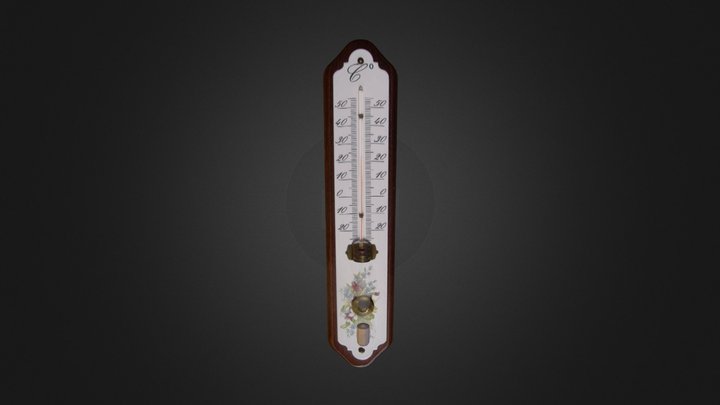 Thermometer and hourglass 3D Model
