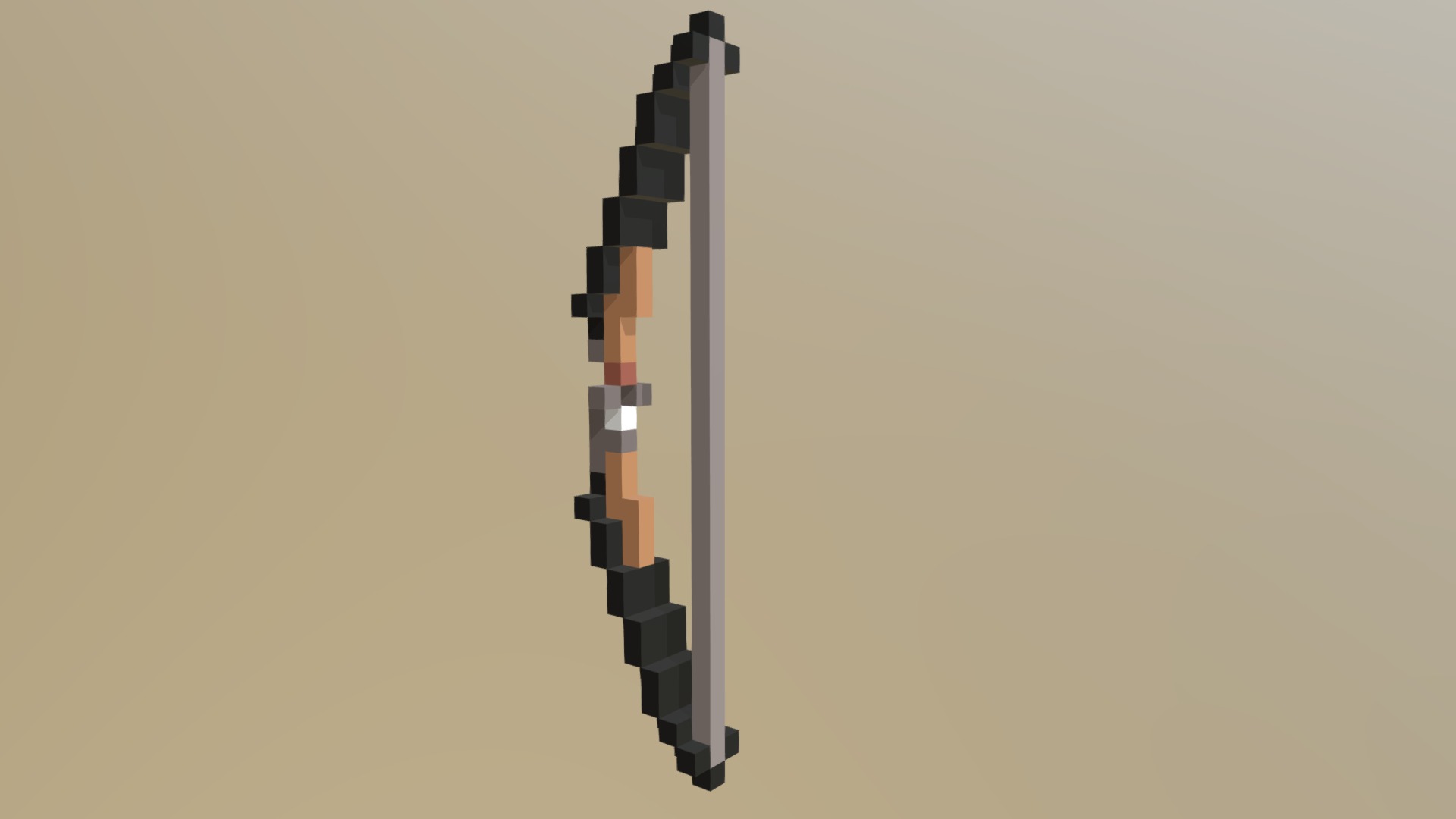 3D model Archery Bow - This is a 3D model of the Archery Bow. The 3D model is about a black and orange striped object.