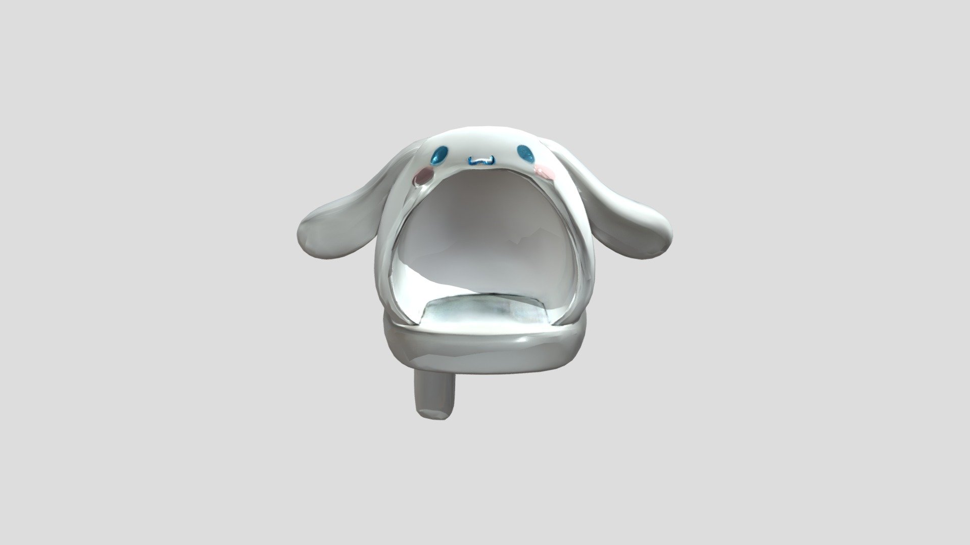 Cute white rabbit-shaped figure - 3D model by Notorius2809 [bfe8dd2 ...