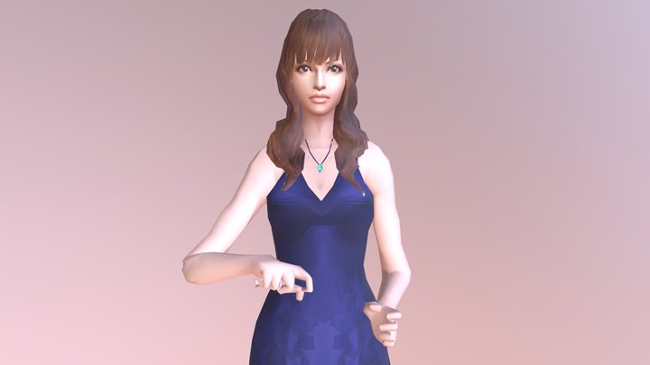 Mayu, Japanese girl, fully rigged #2 3D Model
