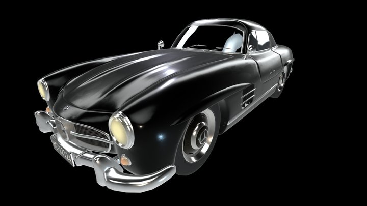1954 Mercades 300 SL 3D Model