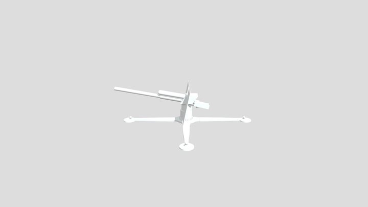 Low Poly Artillery 3D Model