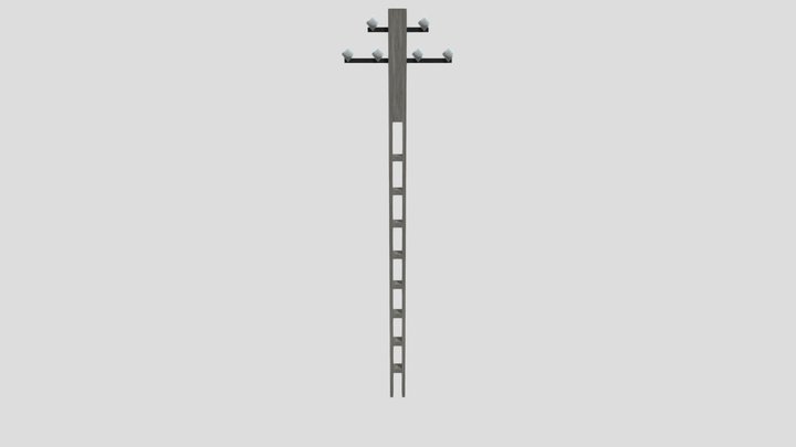 low poly electricity pole 3D Model