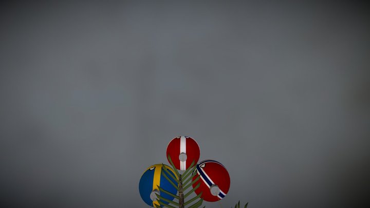 Painted Branch 3D Model