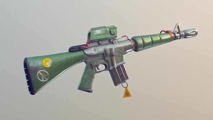 A mercenary's rifle 3D Model