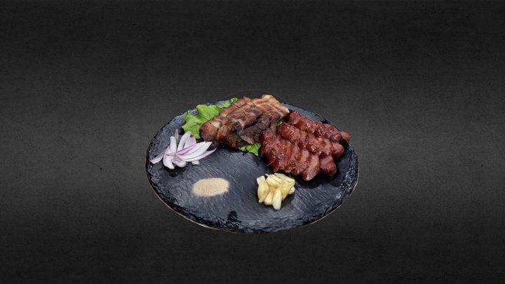 Indigenous stone BBQ 石板烤肉 3D Model