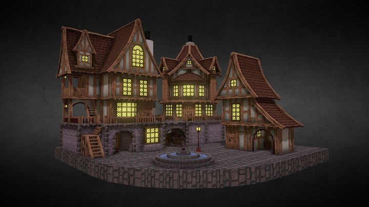 Medieval Town - Buildings Set 3D Model