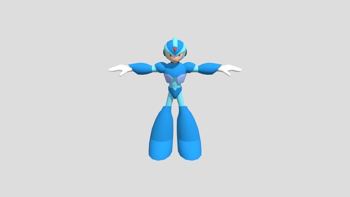 Megaman X Low Poly 3D Model