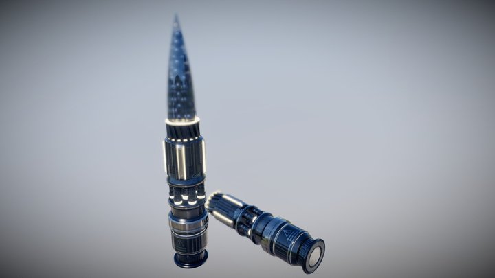 Sci-Fi Glass Bullet 3D Model