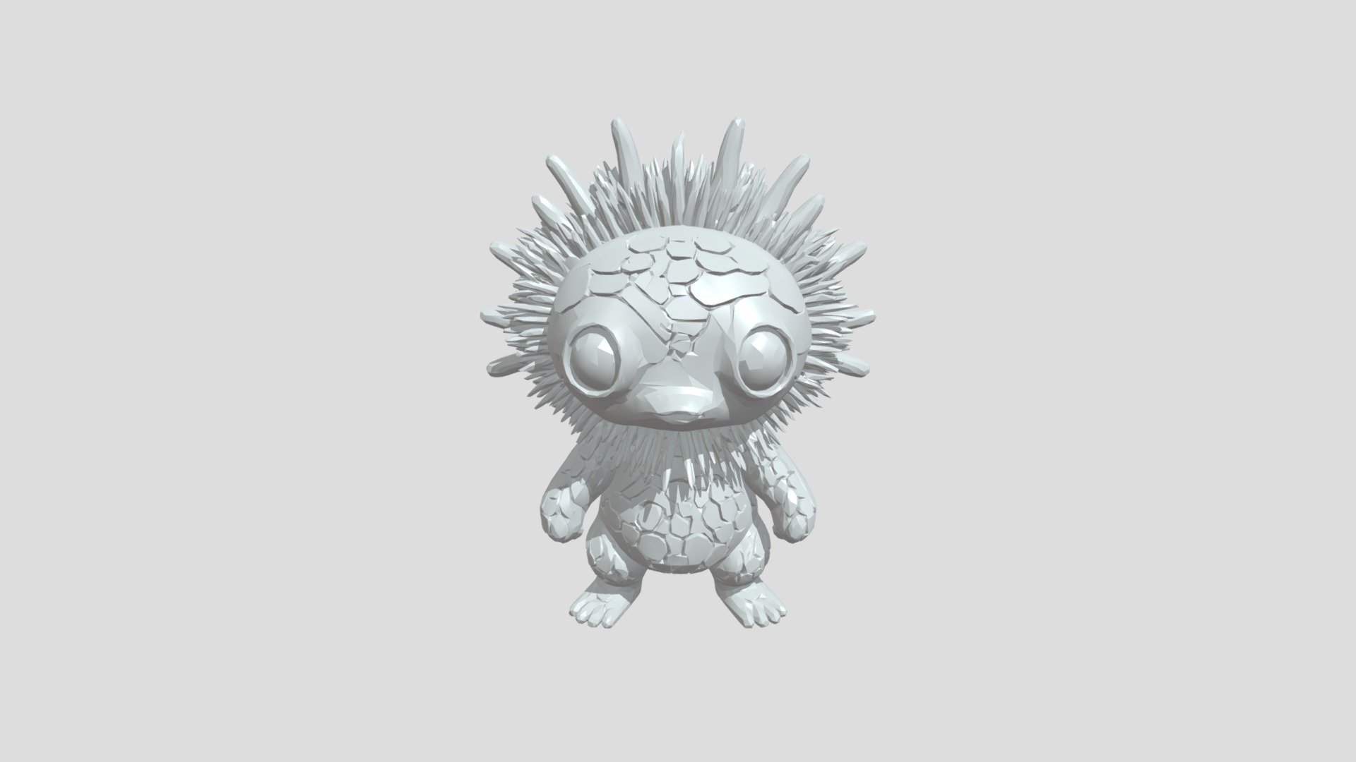 Small spiky creature with big eyes - 3D model by zulteon [bff01f6 ...