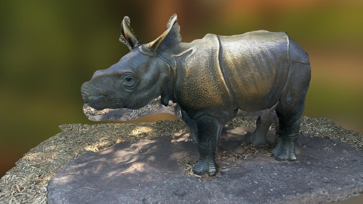 Baby Rhino statue 3D Model