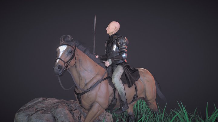 Dude on a horse 3D Model